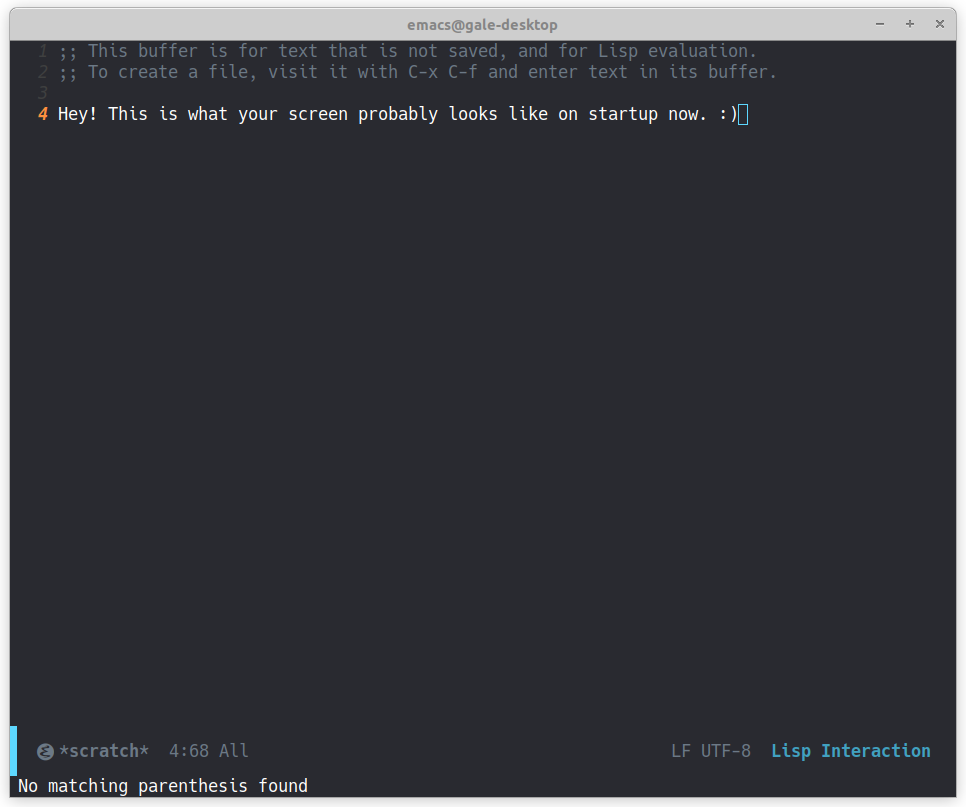 Emacs after loading complete init.el