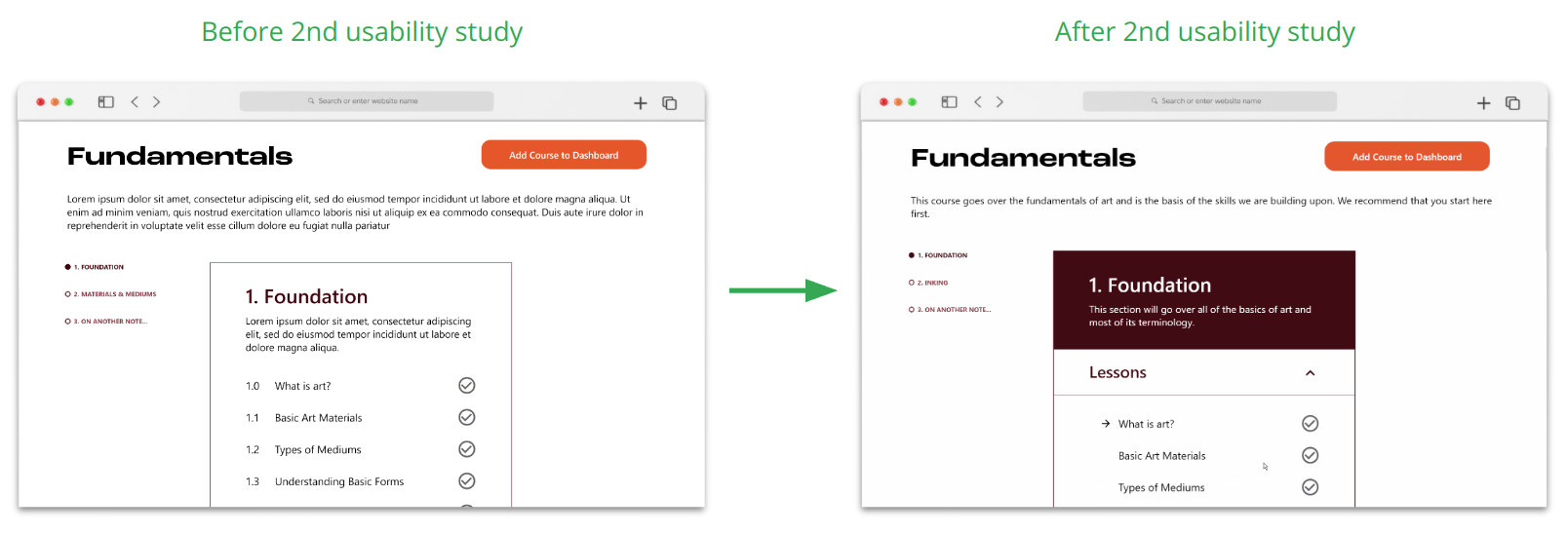 Before and after second usability study